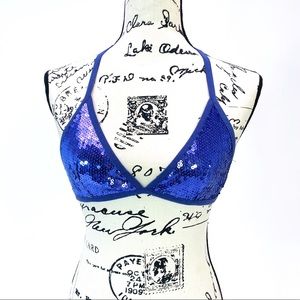 PURPLE SEQUIN BIKINI RAVE TOP